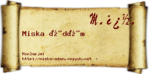 Miska Ádám névjegykártya